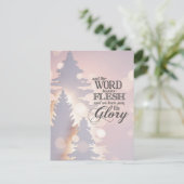 クリスマスシンプルの木キリスト教の聖句 シーズンポストカード (スタンド正面)