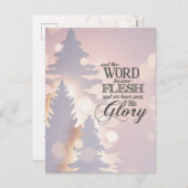 クリスマスシンプルの木キリスト教の聖句 シーズンポストカード (正面/裏面)