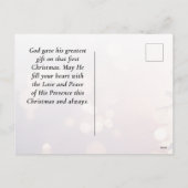 クリスマスシンプルの木キリスト教の聖句 シーズンポストカード (裏面)