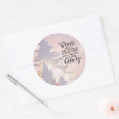 クリスマスシンプルの木キリスト教の聖句 ラウンドシール (封筒)