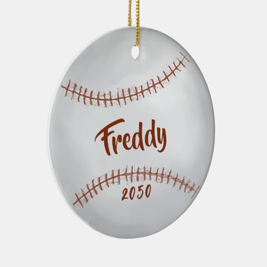 クリスマスシンプルクリスマス写真野球スポーツ セラミックオーナメント (右)