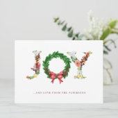 クリスマスシンプルジョイエレガント伝統的 シーズンカード (スタンド正面)