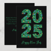 クリスマスシンプルスタイルハッピー新年カード2025 シーズンカード (正面/裏面)