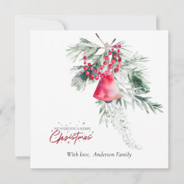 クリスマスシンプルデザイングリーナリー聖書聖句フラット シーズンカード