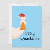 クリスマスシンプルハットおもしろいアヒルミニマル 招待状 (裏面)