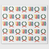 クリスマスシンプルビジネスのロゴヴィンテージリース ラッピングペーパー (フラット)