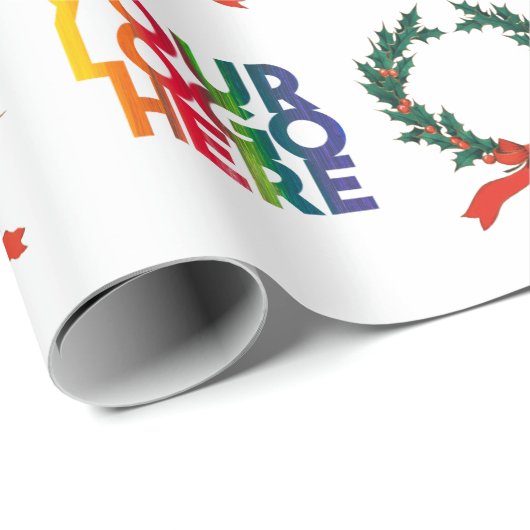 クリスマスシンプルビジネスのロゴヴィンテージリース ラッピングペーパー (ロールコーナー)