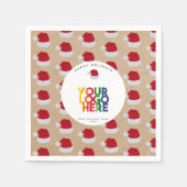 クリスマスシンプルビジネスロゴサンタハットクラフト スタンダードカクテルナプキン (正面)