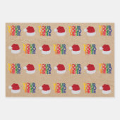 クリスマスシンプルビジネスロゴサンタハットクラフト ラッピングペーパーシート (正面3)