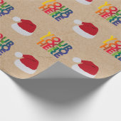 クリスマスシンプルビジネスロゴサンタハットクラフト ラッピングペーパー (角)