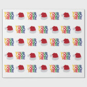 クリスマスシンプルビジネスロゴサンタハット ラッピングペーパー (フラット)