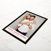 クリスマスシンプルフォト金ゴールド縁ど黒赤 箔シーズンカード (回転した状態)