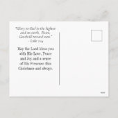 クリスマスシンプルベルグリーナリーデザイン聖句 シーズンポストカード (裏面)