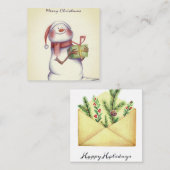 クリスマスシンプルホリデーカード コーリングカード (正面/裏面)