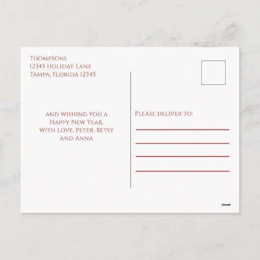 クリスマスシンプルミニマル書道1枚 シーズンポストカード (裏面)