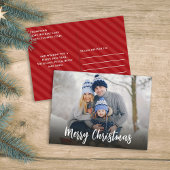 クリスマスシンプルミニマル書道1枚 シーズンポストカード