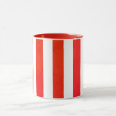 クリスマスシンプルレッドモストライプのノグラムイニシャル マグカップ (中央)