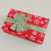 クリスマスシンプル休日の赤いパターン冬かわいい ラッピングペーパーシート