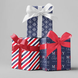 クリスマスシンプル休暇かわいいスノーフレーク ラッピングペーパーシート