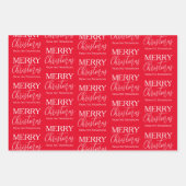 クリスマスシンプル休暇かわいいスノーフレーク ラッピングペーパーシート (正面2)