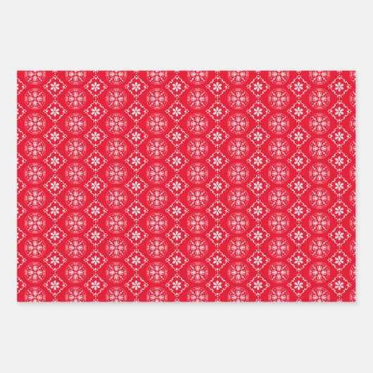 クリスマスシンプル休暇かわいいスノーフレーク ラッピングペーパーシート (正面)