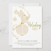 クリスマスシンプル金ゴールドパーティの招待状 招待状 (正面)
