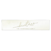 クリスマスシンプル金ゴールド書道スクリプト恵み ショートテーブルランナー (横)