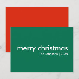 クリスマスシンプル |緑モダンミニマルスタイリッシュ シーズンカード