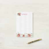 クリスマスシンボルと花 ポストイット (デスク上)