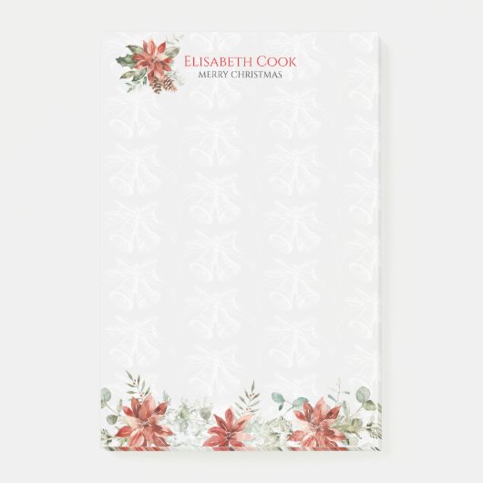 クリスマスシンボルと花 ポストイット (正面)