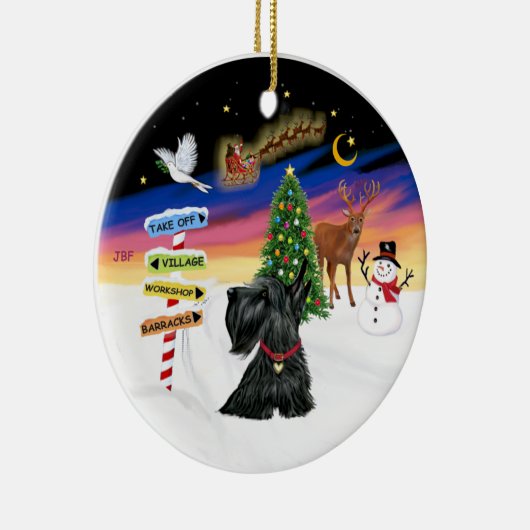 クリスマスシンボルや象徴 – スコティッシュテリア#12 セラミックオーナメント (右)