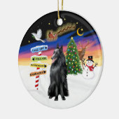 クリスマスシンボルや象徴 – ベルギーシェプドッグ セラミックオーナメント (左)