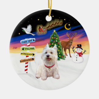 クリスマスシンボルや象徴- West Highland Terrier #3 セラミックオーナメント