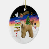 クリスマスシンボルや象徴- Wheaten (Stand) セラミックオーナメント (右)