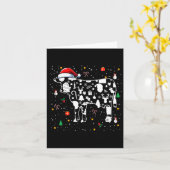 クリスマスシンボルサンタ牛かわいい形状マッチングキ カード (黄色い花)