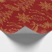 クリスマスシンボルパターンのラッピング紙 ラッピングペーパー (角)