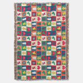 クリスマスシンボルパターンクリスマス スローブランケット (正面縦)