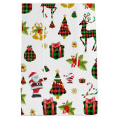 クリスマスシンボルパターン ミディアムペーパーバッグ (裏面)