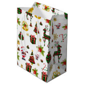 クリスマスシンボルパターン ミディアムペーパーバッグ (裏面アングル)