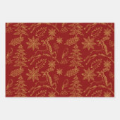 クリスマスシンボルパターン ラッピングペーパーシート (正面)