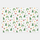 クリスマスシンボルパターン ラッピングペーパーシート (正面)