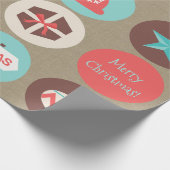 クリスマスシンボルラージメダリオンカスタム文字 ラッピングペーパー (角)