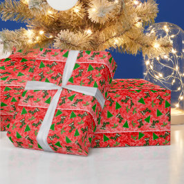 クリスマスシンボル柄の包装紙 ラッピングペーパー