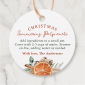 クリスマスシンメリングポプリの贈り物 フェイバータグ (正面)