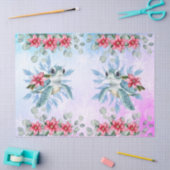 クリスマスシーカメ&ウォーターのカラー花模様 薄葉紙 (クラフト)