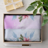 クリスマスシーカメ&ウォーターのカラー花模様 薄葉紙 (ギフト)