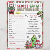 クリスマスシークレットサンタアンケート型枠テンプレート (正面)