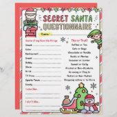 クリスマスシークレットサンタアンケート型枠テンプレート (正面/裏面)