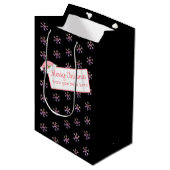 クリスマスシークレットサンタブラックアンドピンク抱き枕 ミディアムペーパーバッグ (正面アングル)