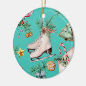 クリスマスシーグリーンクッキーズパインズスケートオーナメント セラミックオーナメント (左)